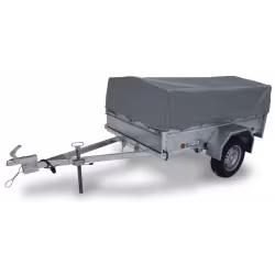 Прицеп бортовой одноосный Вектор ЛАВ 81011 с каркасом и тентом, высокий борт