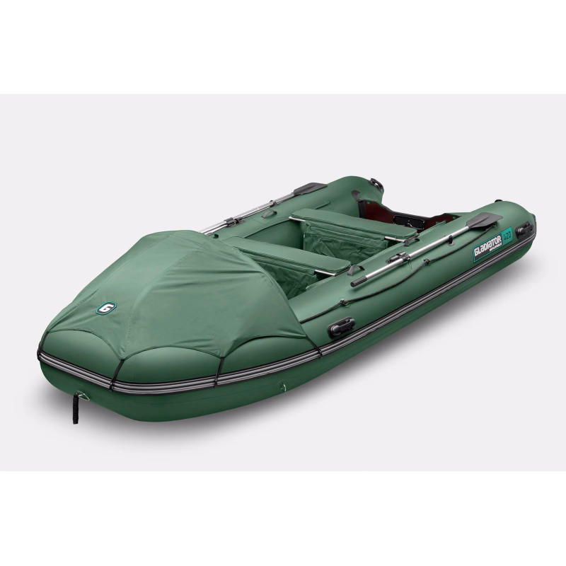 Лодка надувная ПВХ Gladiator E420PRO НДНД, зеленый