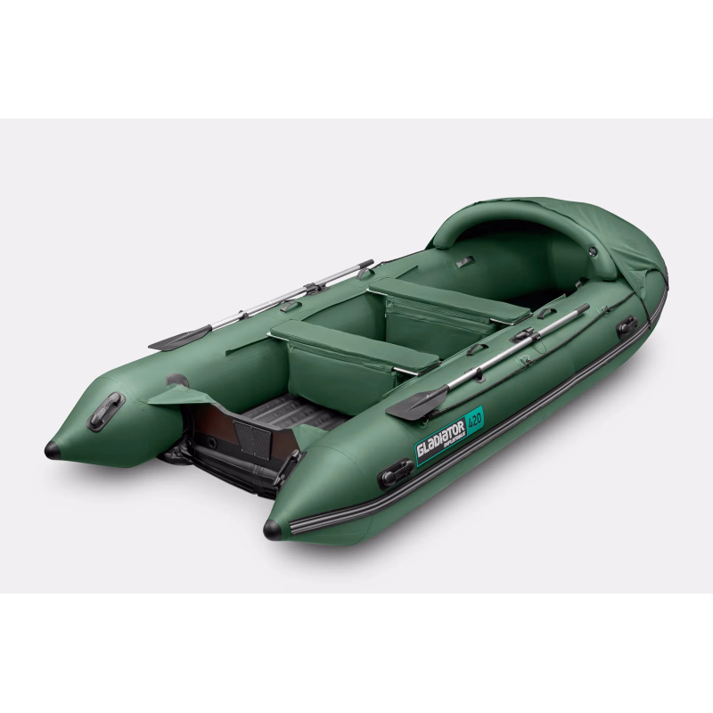 Лодка надувная ПВХ Gladiator E420PRO НДНД, зеленый