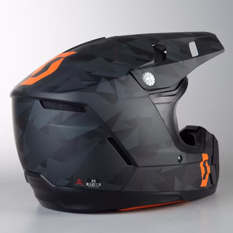 Мотошлем Scott 350 Evo Camo ECE, черный/оранжевый, размер XL