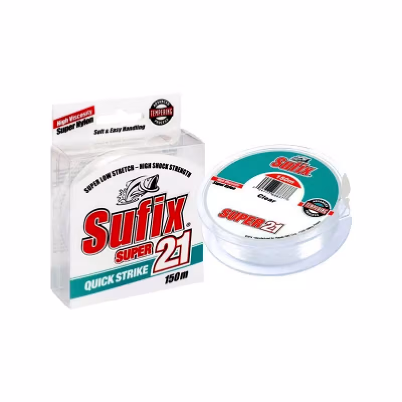 Леска флюорокарбоновая Sufix Super 21, 0,4 мм, 12.4 кг, 150 м, прозрачный