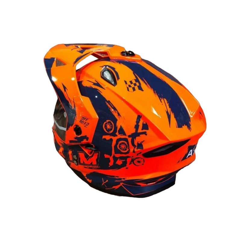 Мотошлем детский AiM JK802Y Orange/Blue, оранжевый/синий, размер Y/M