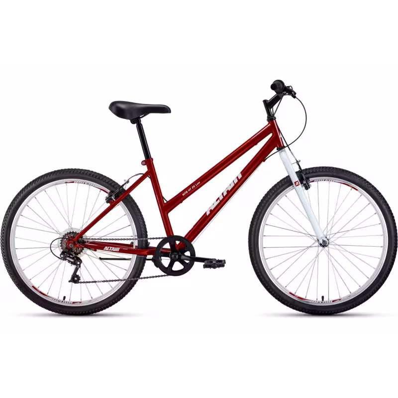 Велосипед Altair MTB HT low 26", рост 17, 6 скоростей, красный/белый