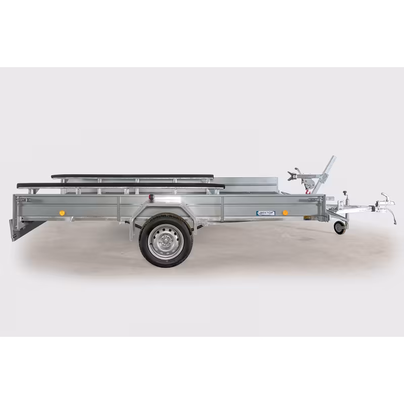 Прицеп бортовой одноосный Вектор ЛАВ 81012С Евро, опорное колесо