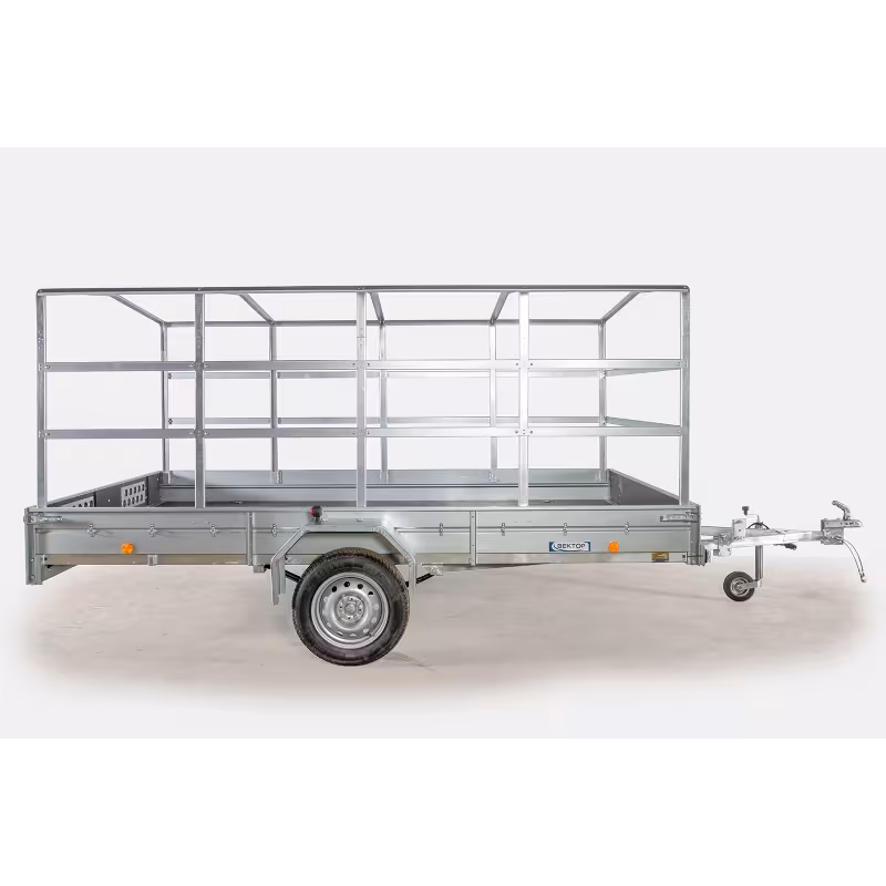 Прицеп бортовой одноосный Вектор ЛАВ 81012С Евро, опорное колесо