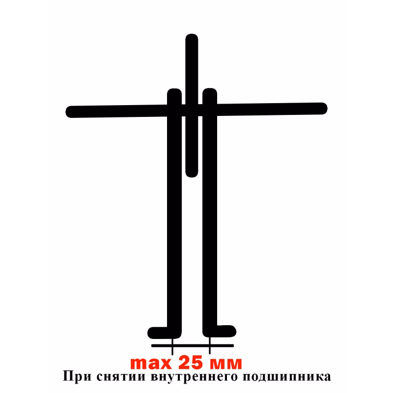 Съемник подшипников двухлапый, передвижной Дело Мастера 72124, 100 мм
