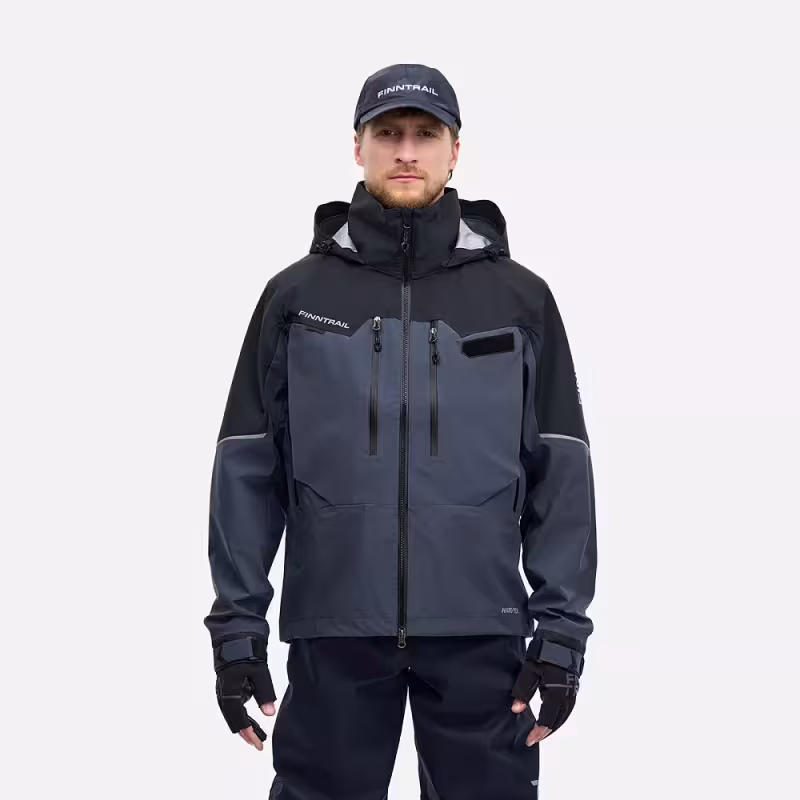 Куртка забродная мужская Finntrail Proguide 4031 DarkGrey, мембрана Hard-Tex, серый, размер 50-52 (L), 175-185 см