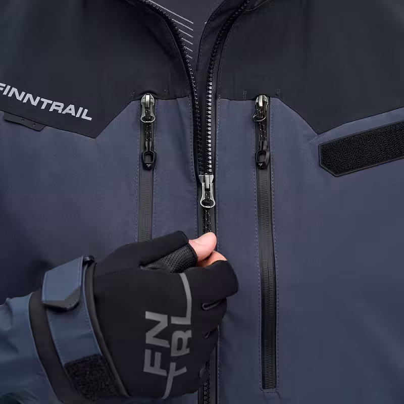 Куртка забродная мужская Finntrail Proguide 4031 DarkGrey, мембрана Hard-Tex, серый, размер 50-52 (L), 175-185 см