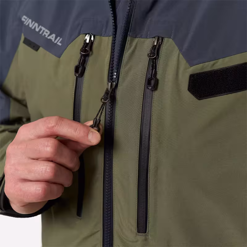 Куртка забродная мужская Finntrail Proguide 4031 Khaki, мембрана Hard-Tex, хаки, размер 44-46 (S), 165-175 см