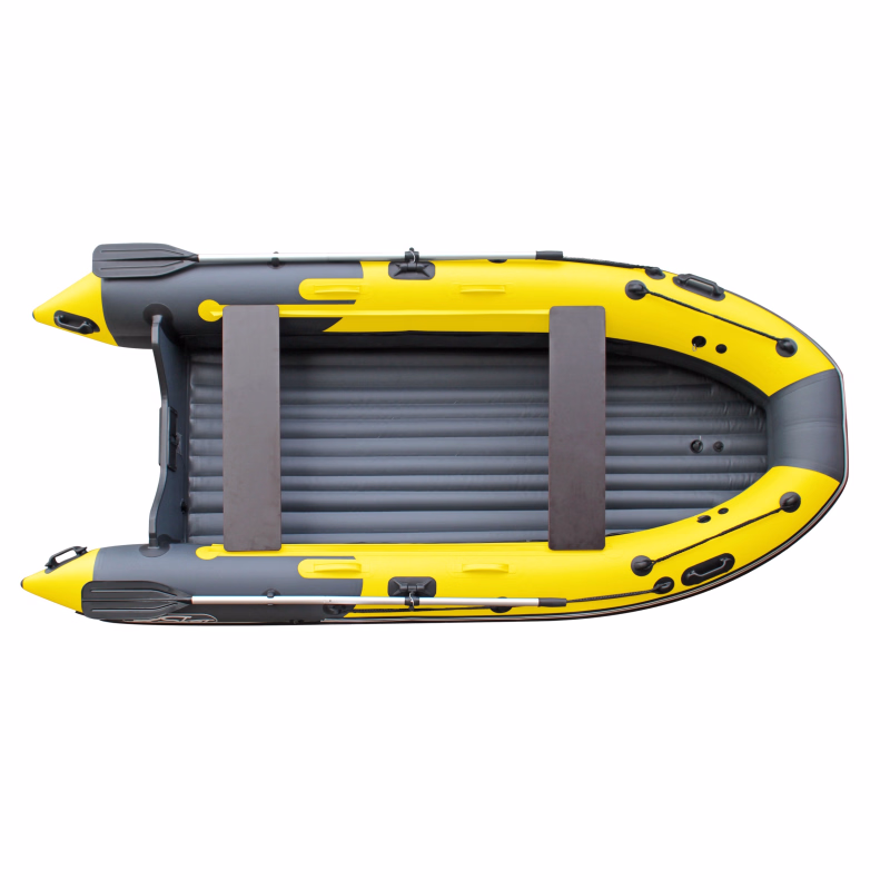 Лодка надувная ПВХ Angler Skat Triton 370 НДНД, желтый/темно-серый