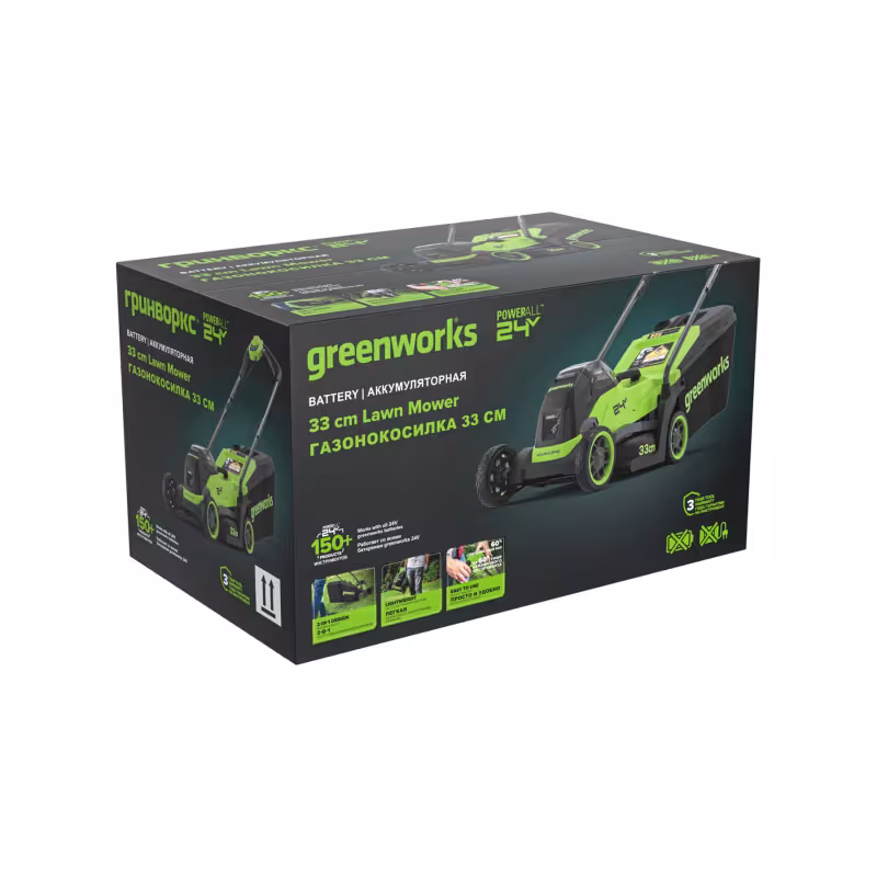 Газонокосилка аккумуляторная Greenworks GD24LM331