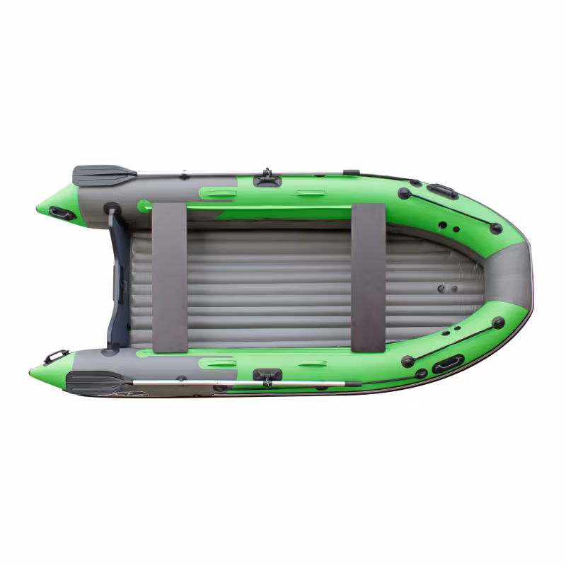 Лодка надувная ПВХ Angler Skat Triton 390 НДНД, зеленый/темно-серый