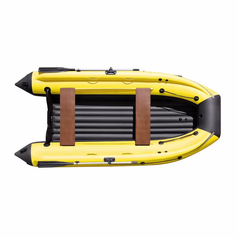 Лодка надувная ПВХ с фальшбортом Angler Reef Triton 340 НДНД, желтый/черный