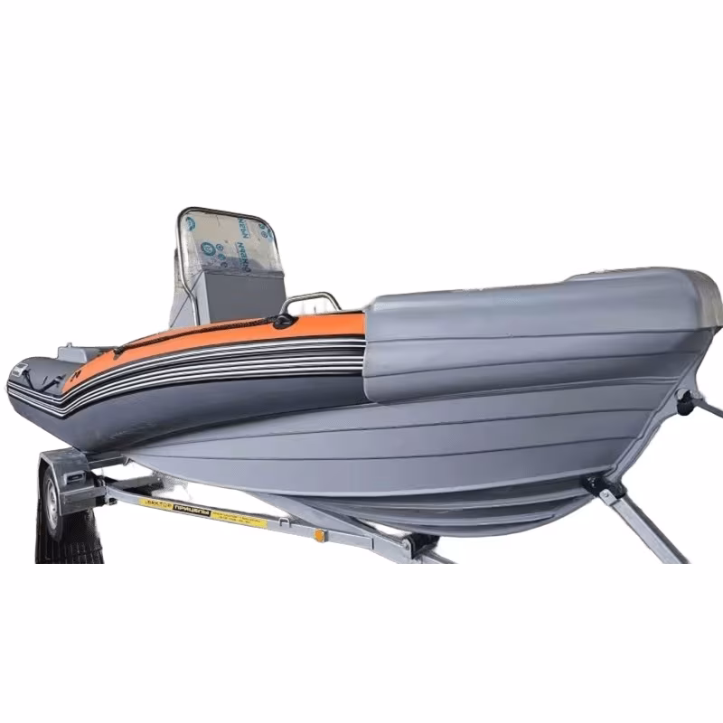 Лодка РИБ с рулевой консолью Angler Tornado 470, оранжевый/серый