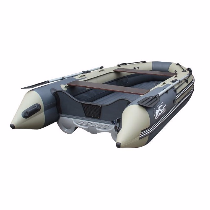 Лодка надувная ПВХ Angler Skat Triton 370 НДНД, красный/темно-серый