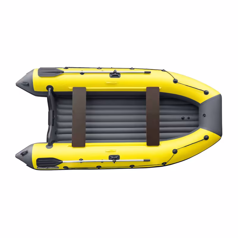 Лодка надувная ПВХ Angler Reef Triton 340 НДНД, желтый/серый