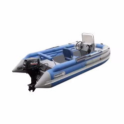 Лодка РИБ с фальшбортом Angler Tornado 430 Skat Fi, бирюзовый/темно-серый