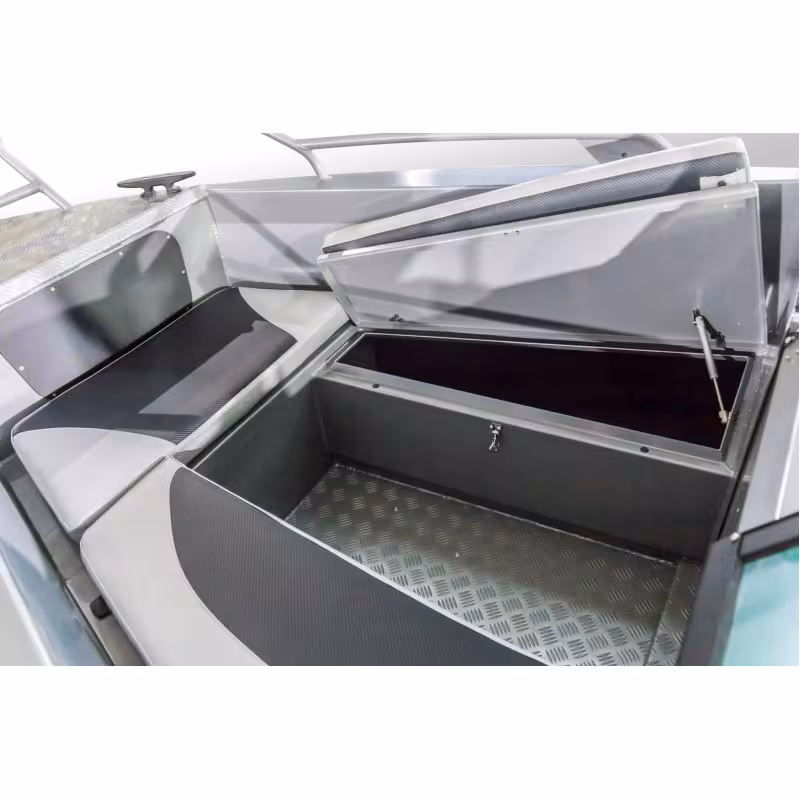 Лодка алюминиевая VBoats Yava L Bowrider, белый/красный