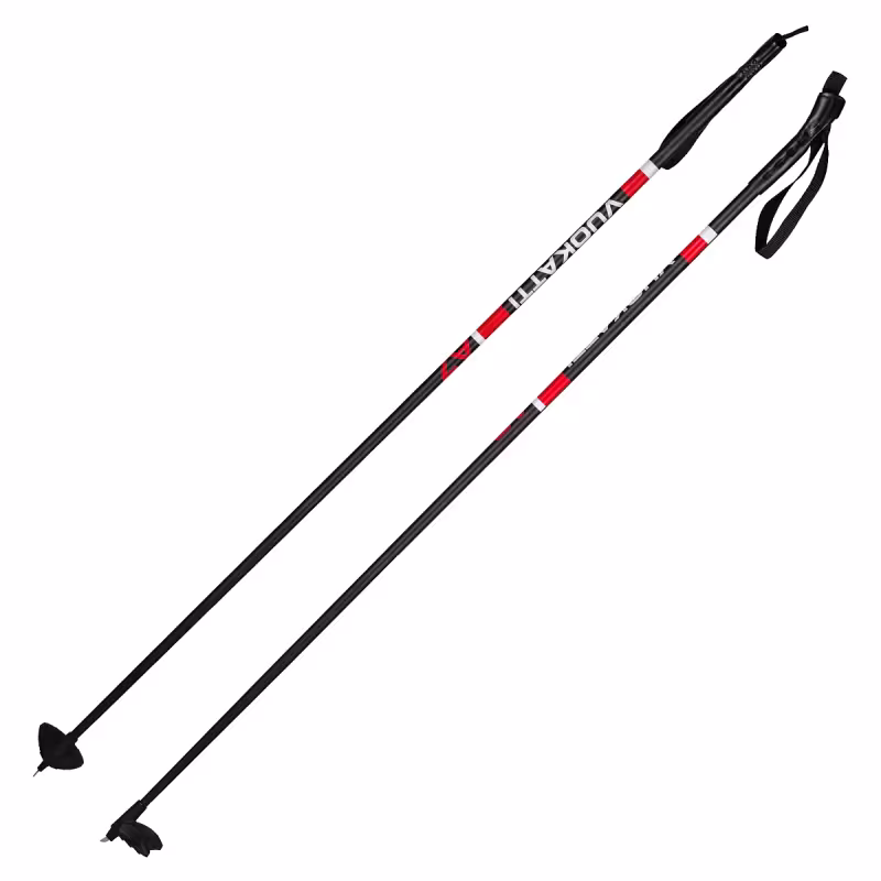Лыжные палки Vuokatti Black/Red, гибрид 35/65, 160 см