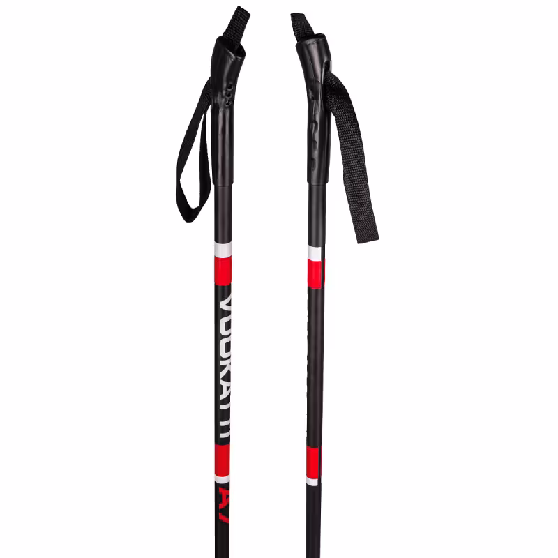 Лыжные палки Vuokatti Black/Red, гибрид 35/65, 160 см