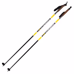 Лыжные палки Vuokatti Black/Yellow, гибрид 35/65, 160 см