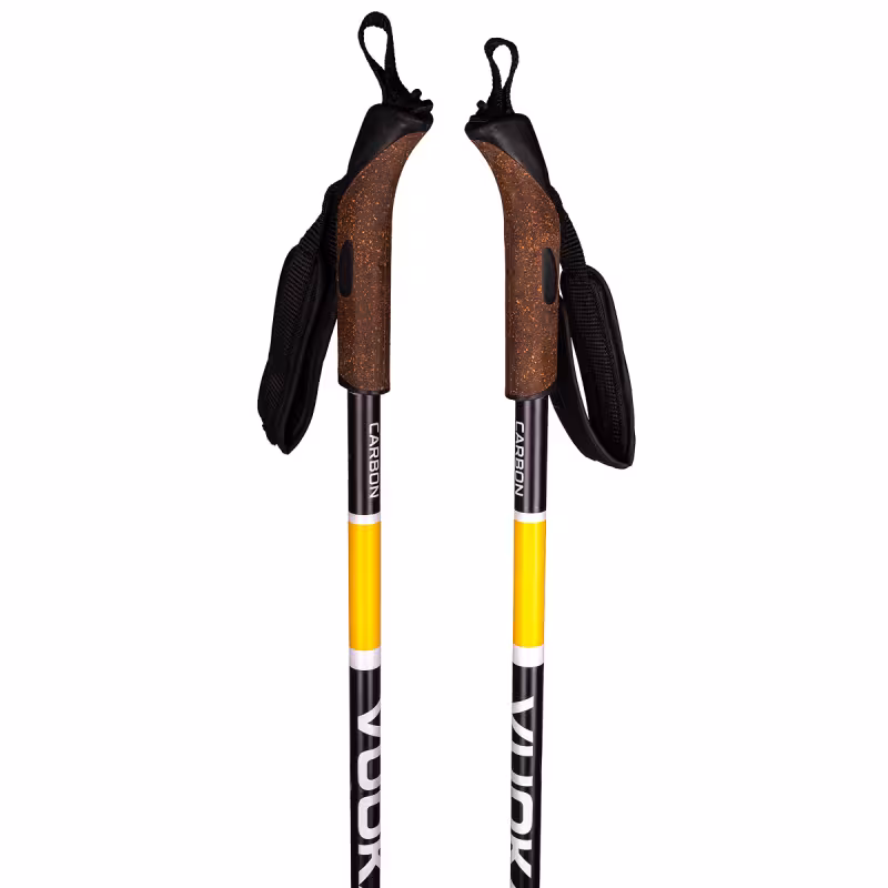 Лыжные палки Vuokatti Black/Yellow, гибрид 35/65, 160 см