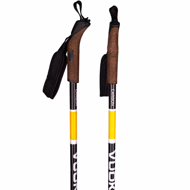 Лыжные палки Vuokatti Black/Yellow, гибрид 35/65, 160 см