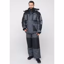 Костюм мужской Huntsman (Восток) Полюс V, ткань Cell, серый/черный, размер 56-58, 170-176 см