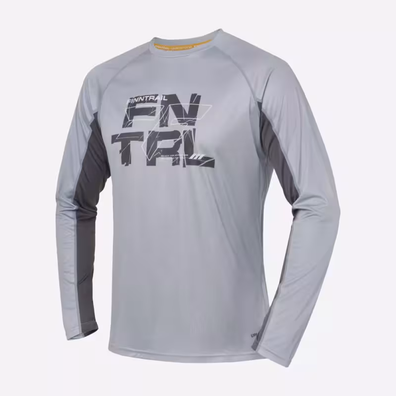 Лонгслив мужской Finntrail Wave Logo 6613 серый (Grey), полиэстер, размер 54-56 (XL), 180-190 см