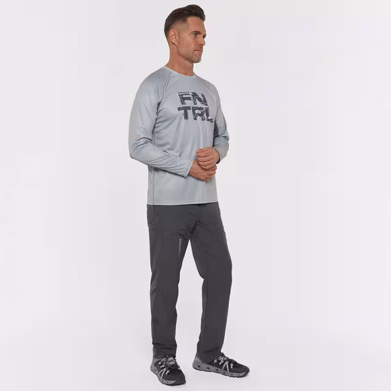 Лонгслив мужской Finntrail Wave Logo 6613 серый (Grey), полиэстер, размер 54-56 (XL), 180-190 см