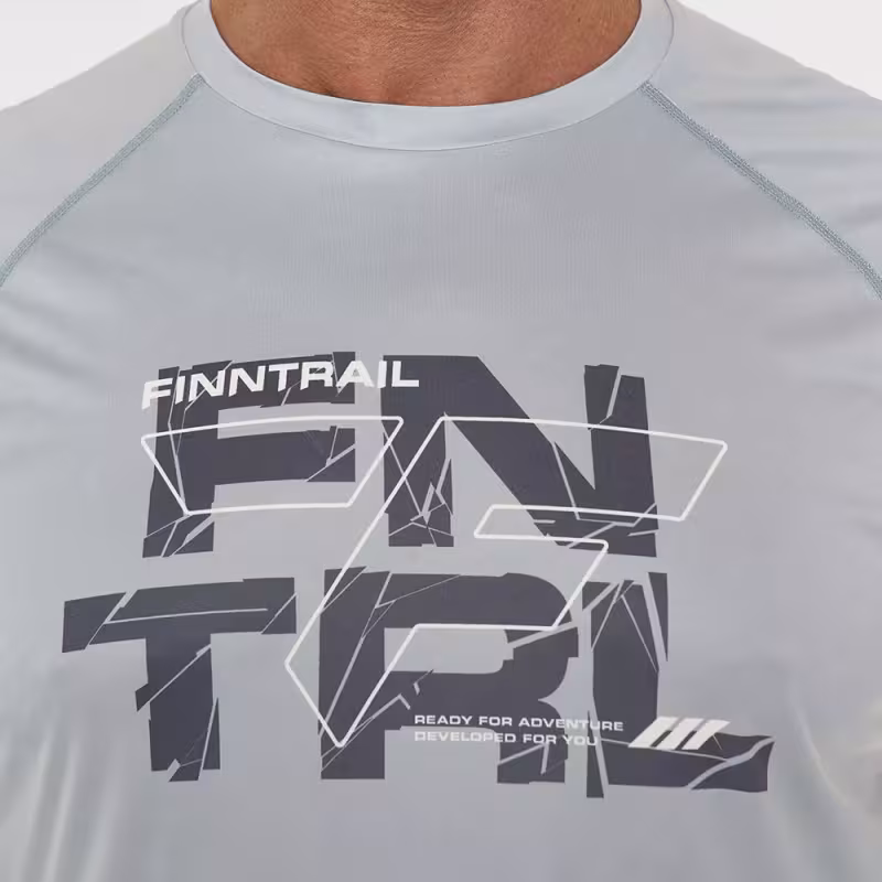 Лонгслив мужской Finntrail Wave Logo 6613 серый (Grey), полиэстер, размер 54-56 (XL), 180-190 см