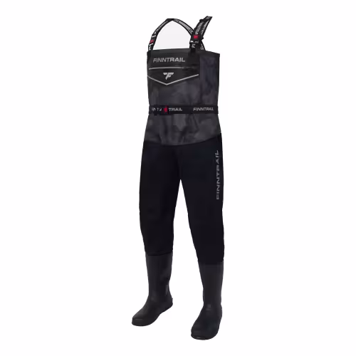 Полукомбинезон-вейдерсы мужской Finntrail Enduro BF 5281 Сумеречно-черный камуфляж (CamoShadowBlack), Hard-Tex, размер XXL/45, 185-195 см