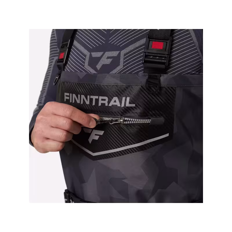 Полукомбинезон-вейдерсы мужской Finntrail Enduro BF 5281 CamoShadowBlack, мембрана Hard-Tex, черный/камуфляж, размер L/44, 175-185 см