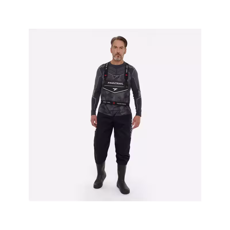 Полукомбинезон-вейдерсы мужской Finntrail Enduro BF 5281 Сумеречно-черный камуфляж (CamoShadowBlack), Hard-Tex, размер M/43, 170-180 см