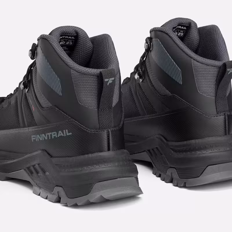 Ботинки мужские треккинговые Finntrail TractionMid 5191 Графит (Graphite), серый, размер 41