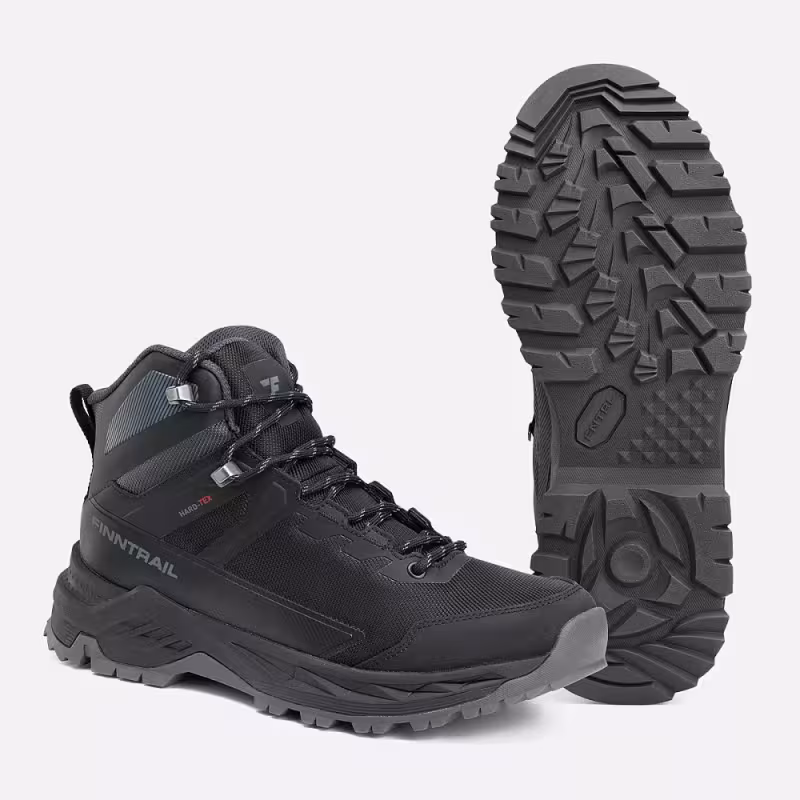 Ботинки мужские треккинговые Finntrail TractionMid 5191 Graphite, серый, размер 44
