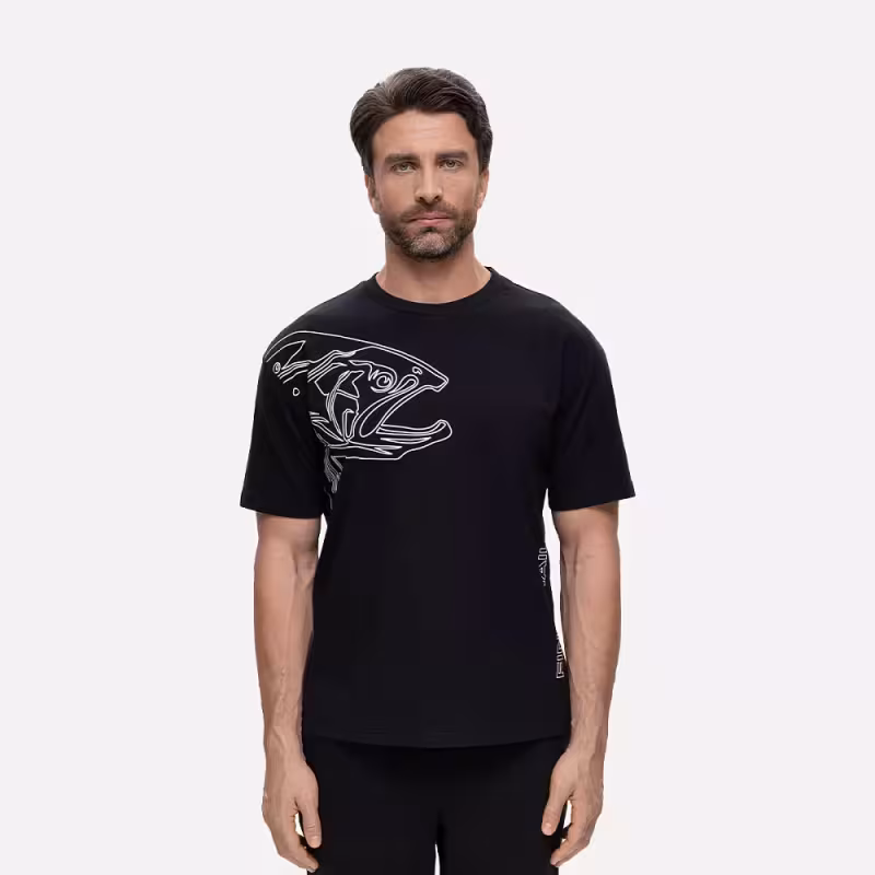 Футболка мужская Finntrail Big Fish 6732 Черный (Black), хлопок, размер L, 175-185 см