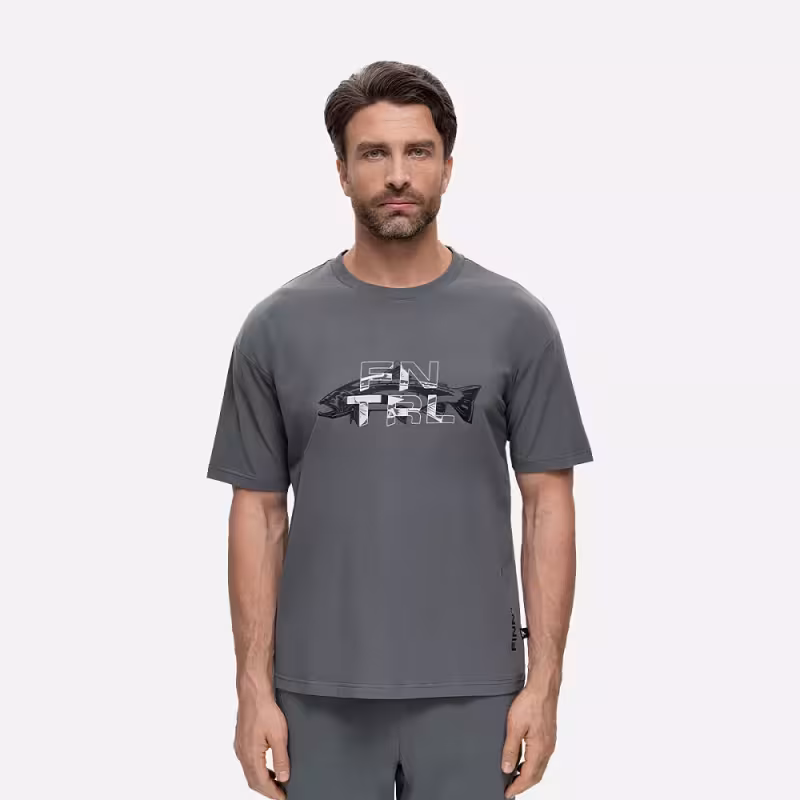 Футболка мужская Finntrail Fish 6731 Темно-оливковый (Dark Olive), хлопок, размер M, 170-180 см