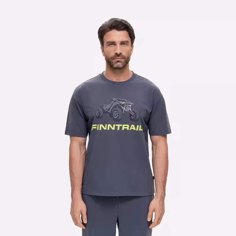 Футболка мужская Finntrail Buggy 6716 Темно-серый (DarkGrey), хлопок, размер L, 175-185 см