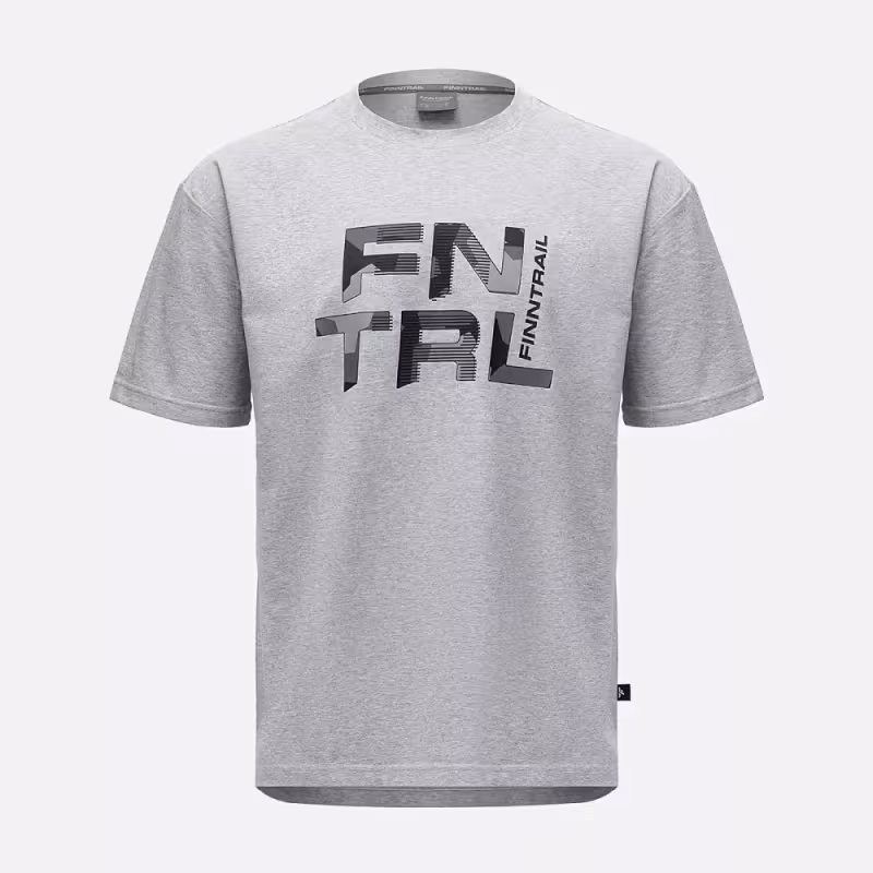 Футболка мужская Finntrail Big Logo 6733 Серый меланж (Grey Mellange), хлопок, размер L, 175-185 см