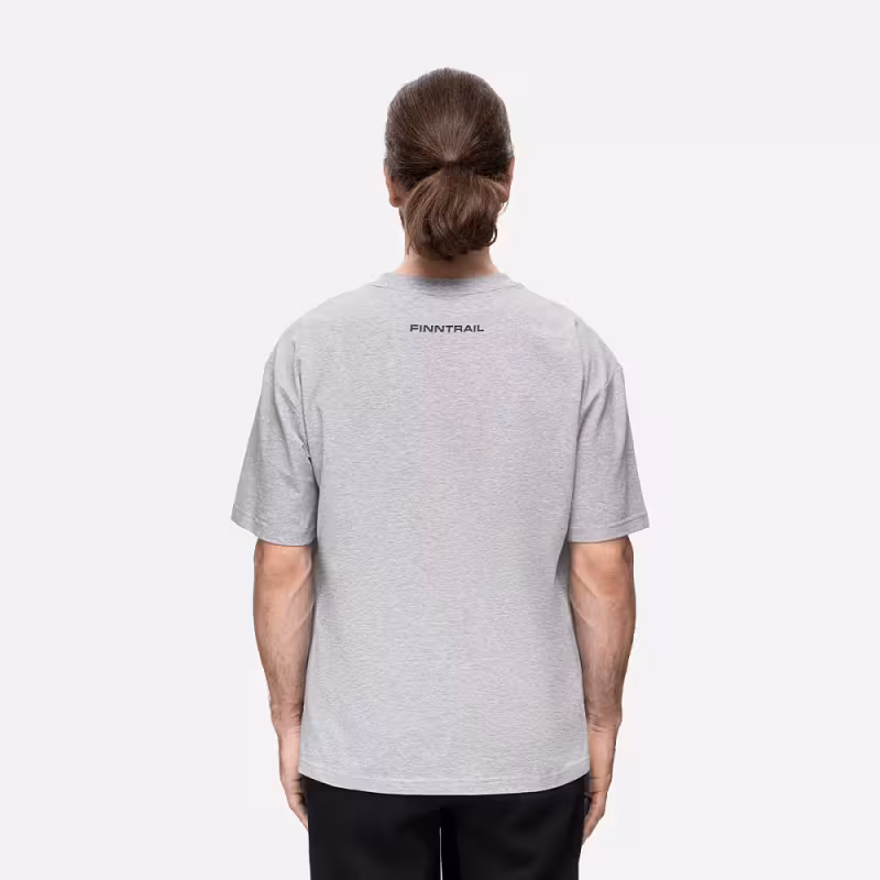 Футболка мужская Finntrail Big Logo 6733 Серый меланж (Grey Mellange), хлопок, размер L, 175-185 см