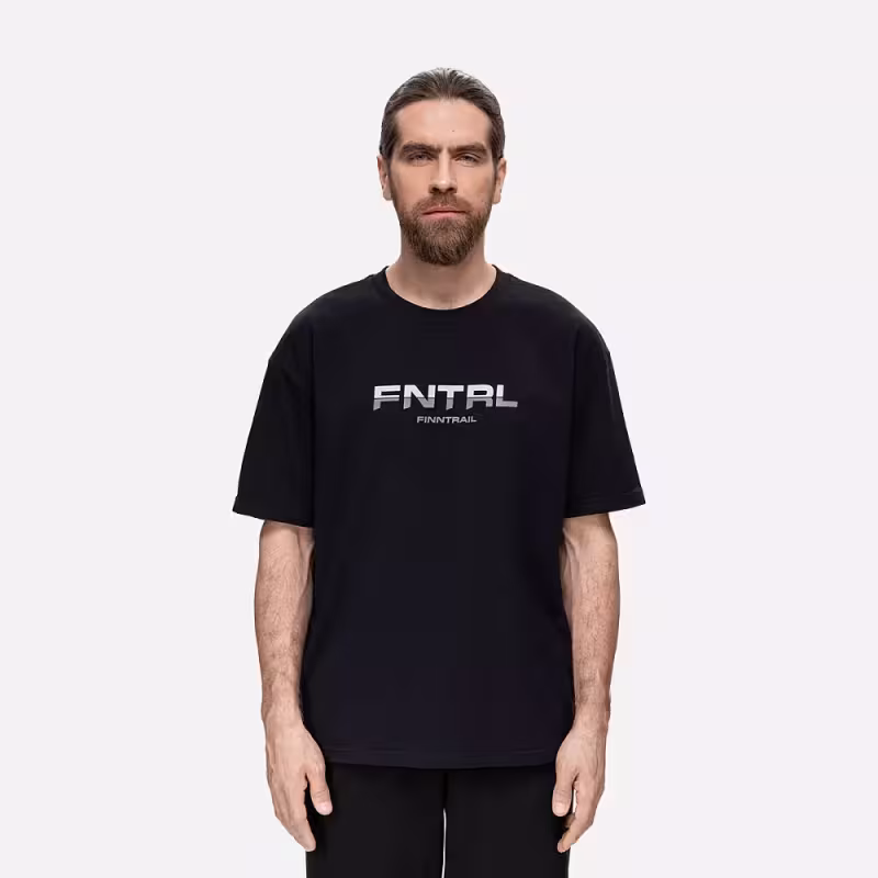 Футболка мужская Finntrail Logo 6734 Черный (Black), хлопок, размер XXL, 185-195 см
