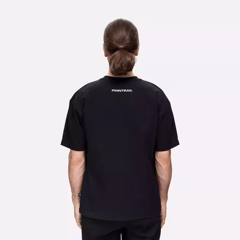 Футболка мужская Finntrail Logo 6734 Черный (Black), хлопок, размер XXL, 185-195 см