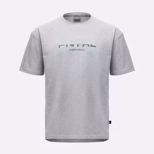 Футболка мужская Finntrail Logo 6734 Серый меланж (Grey Mellange), хлопок, размер XXL, 185-195 см