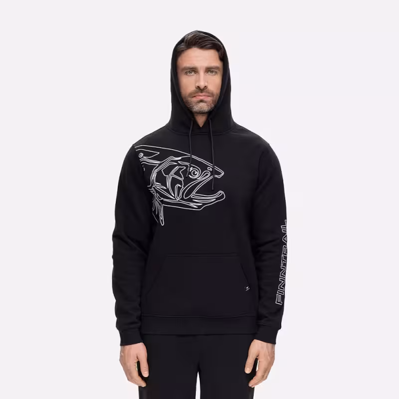 Худи мужское Finntrail Big Fish 6828 Черный (Black), футер, размер L, 175-185 см
