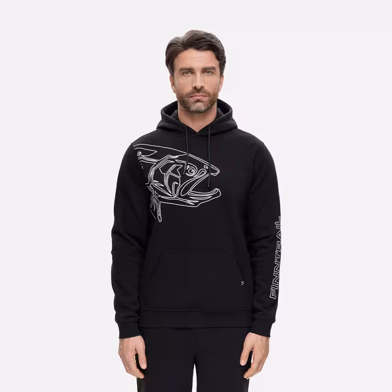 Худи мужское Finntrail Big Fish 6828 Черный (Black), футер, размер L, 175-185 см