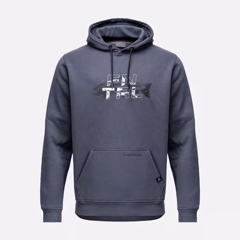 Худи мужское Finntrail Fish 6827 Темно-серый (DarkGrey), футер, размер M, 170-180 см