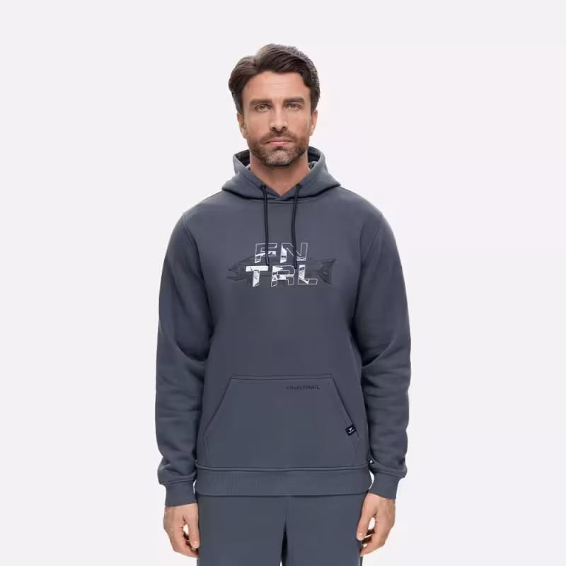 Худи мужское Finntrail Fish 6827 Темно-серый (DarkGrey), футер, размер M, 170-180 см