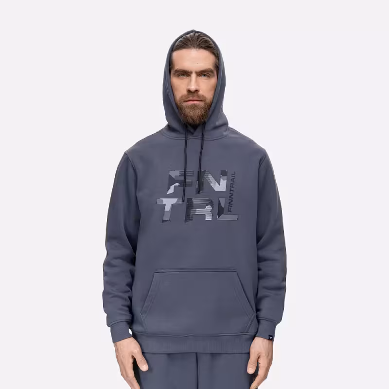 Худи мужское Finntrail Big Logo 6830 Темно-серый (DarkGrey), футер, размер S, 165-175 см
