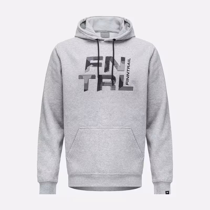 Худи мужское Finntrail Big Logo 6830 Серый меланж (Grey Mellange), футер, размер L, 175-185 см